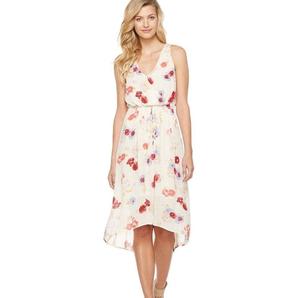 Lucky Brand Painted Floral Maxi Dress Size XS